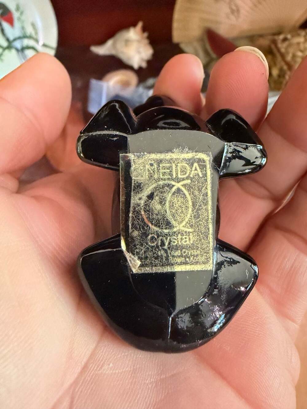 Oneida Crystal Seal Pup Figurine Black Lead Crystal